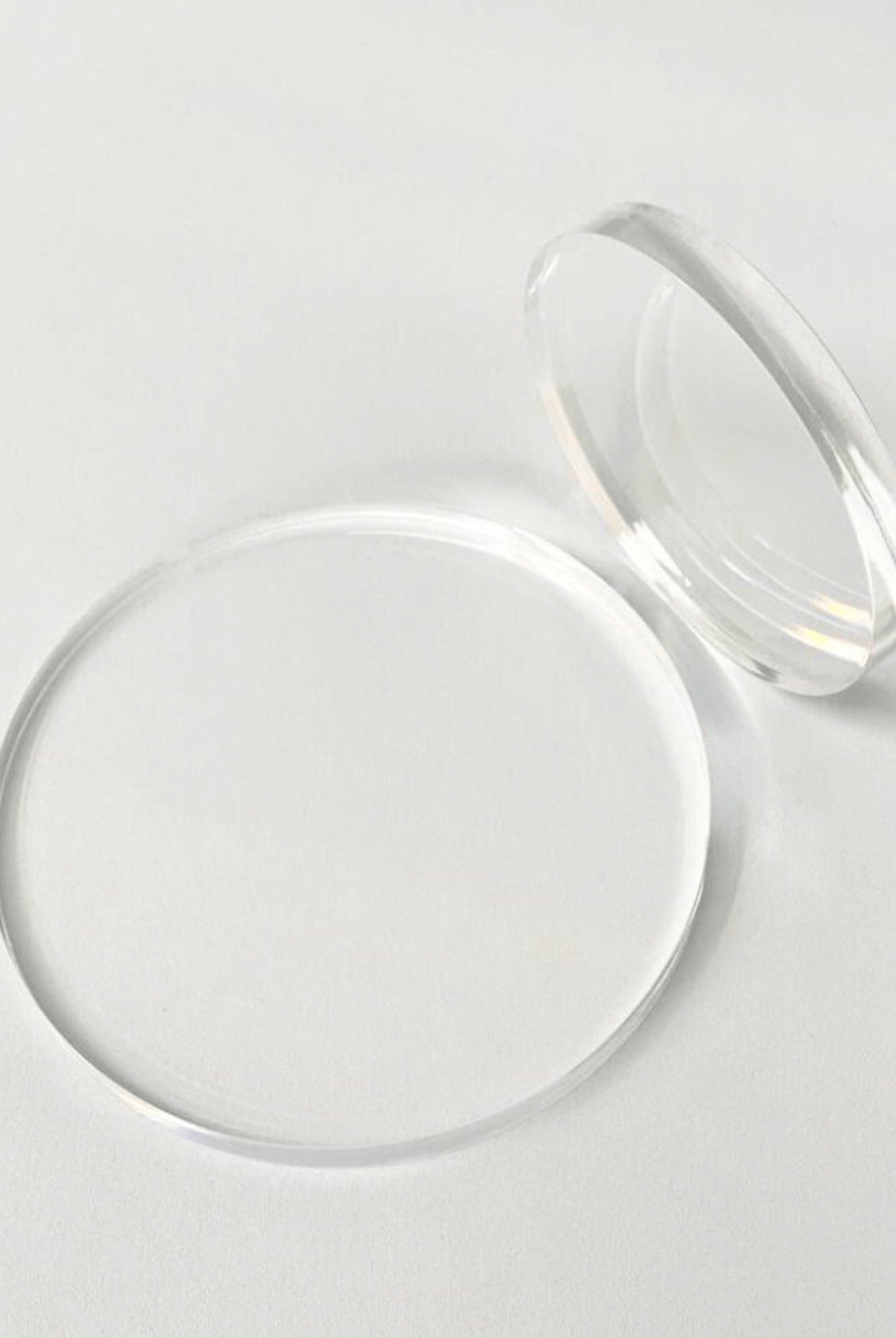 15mm Round Ultra Polished Clear Acrylic Cake Spacers - Prop Options
