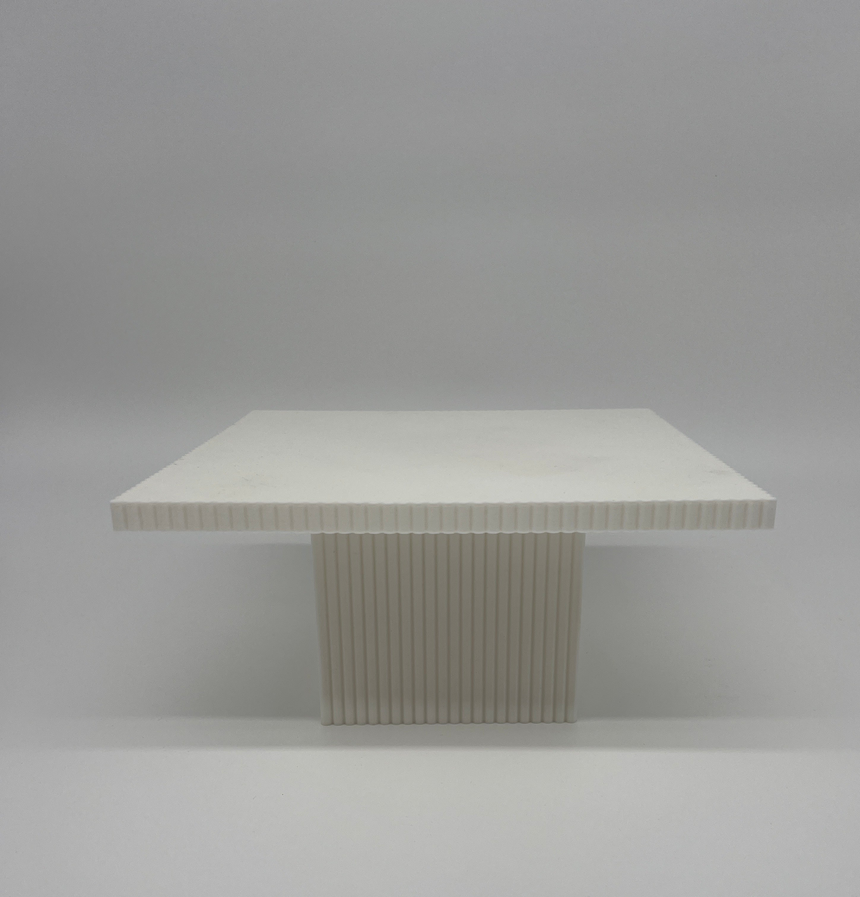 Outlet 10" Square Reeded Stand - White - Misprint - Prop Options
