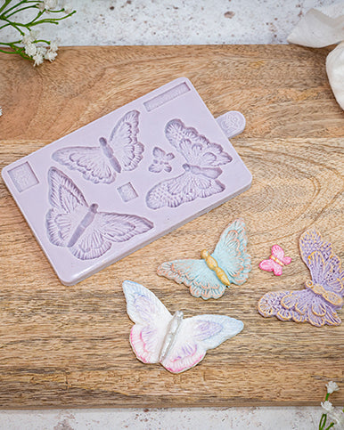 Brush Embroidery Butterflies Silicone Mould