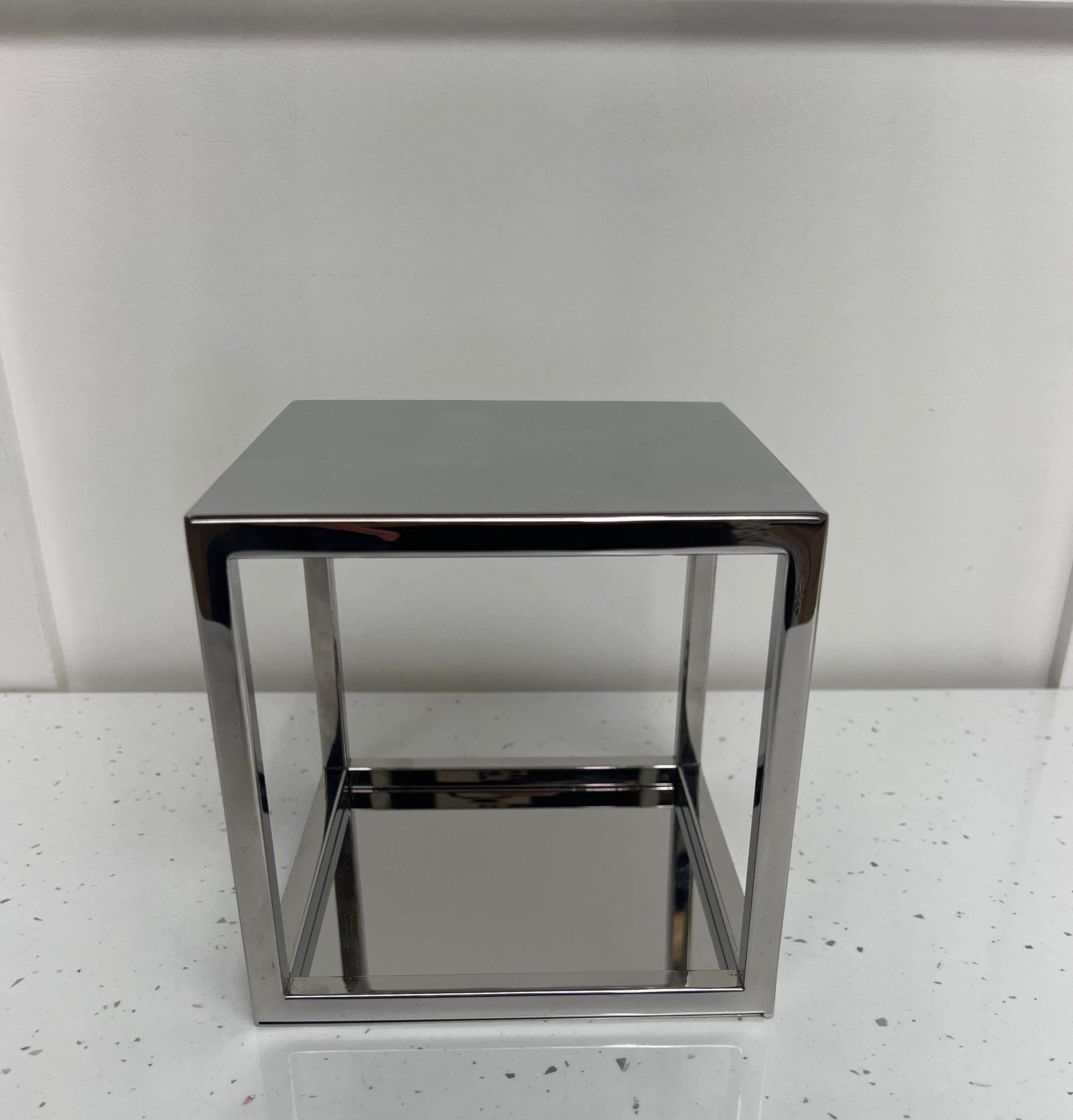 Outlet Square Metallic Silver Cake Spacer - Imperfect - Prop Options