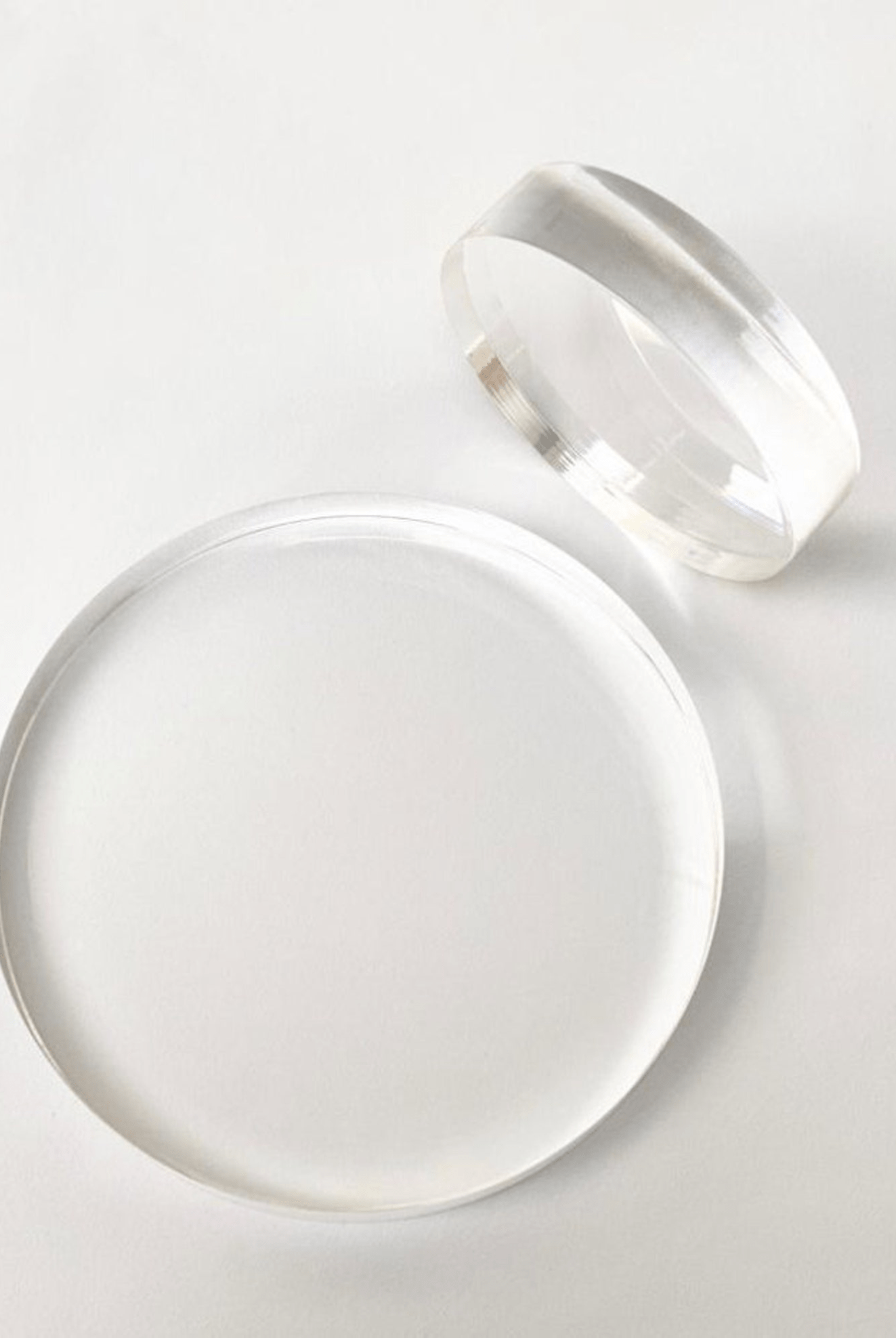 30mm Round Clear Ultra Polished Acrylic Cake Spacer - Prop Options