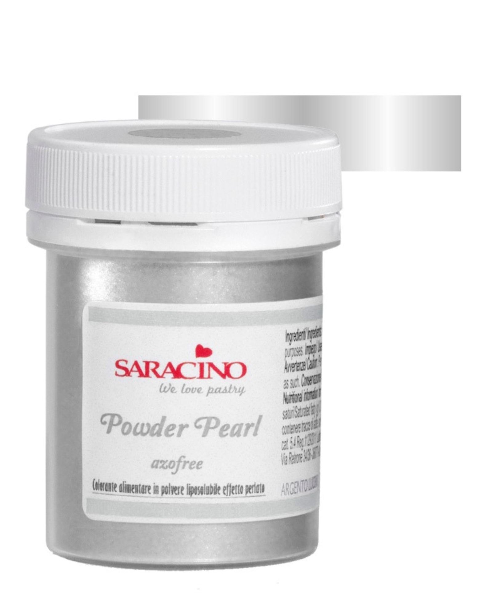 Saracino Powder Pearl container on a white background