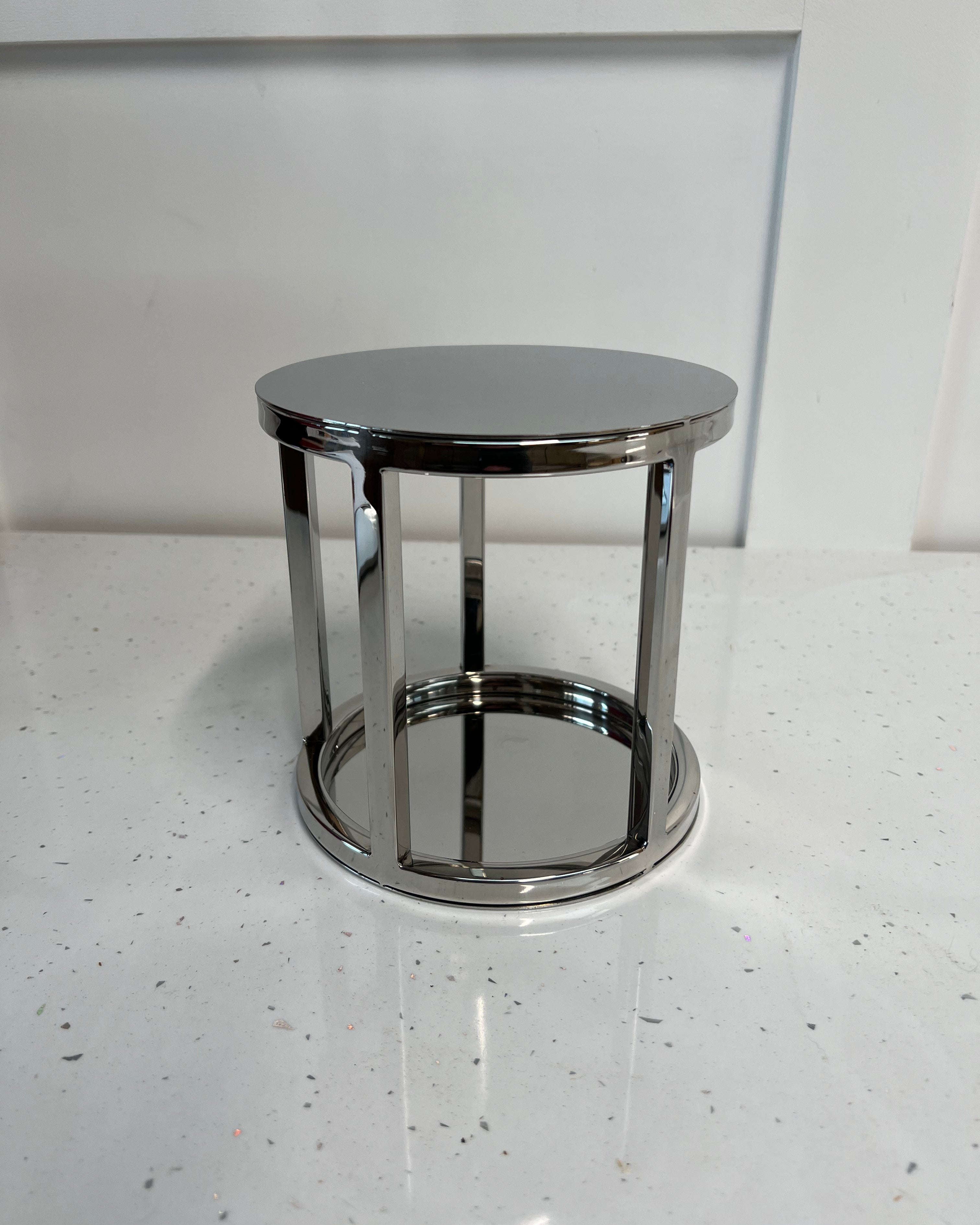Outlet 6" Round Metallic Silver Cake Spacer - Imperfect - Prop Options
