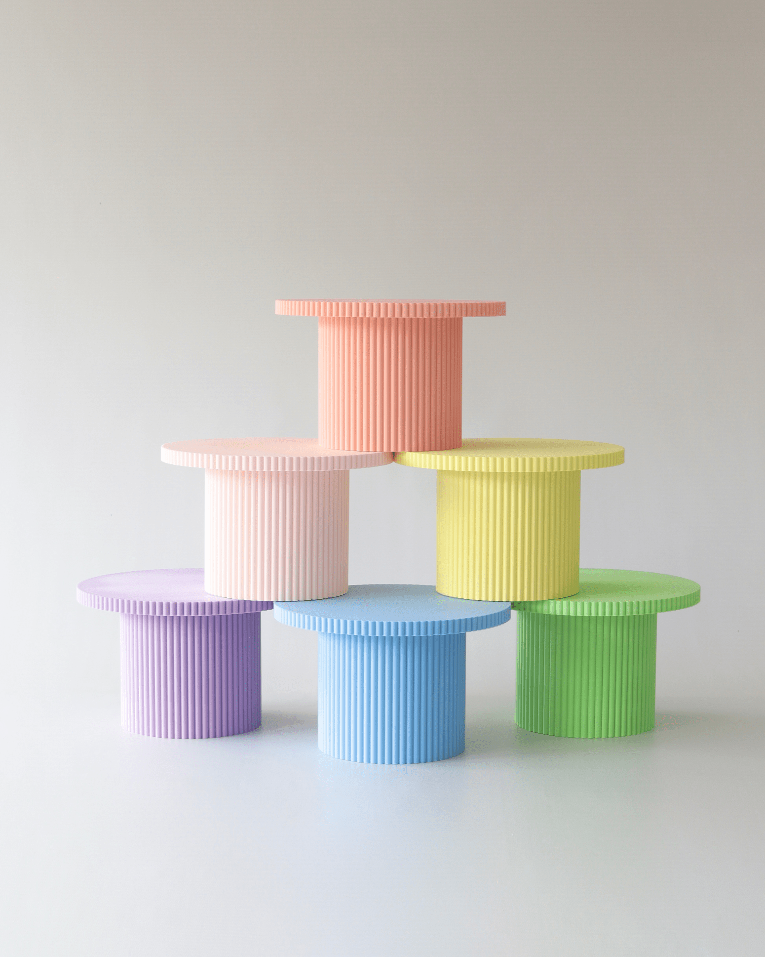 Birthday Bish Pastel Round Reeded Cake Stand - Prop Options