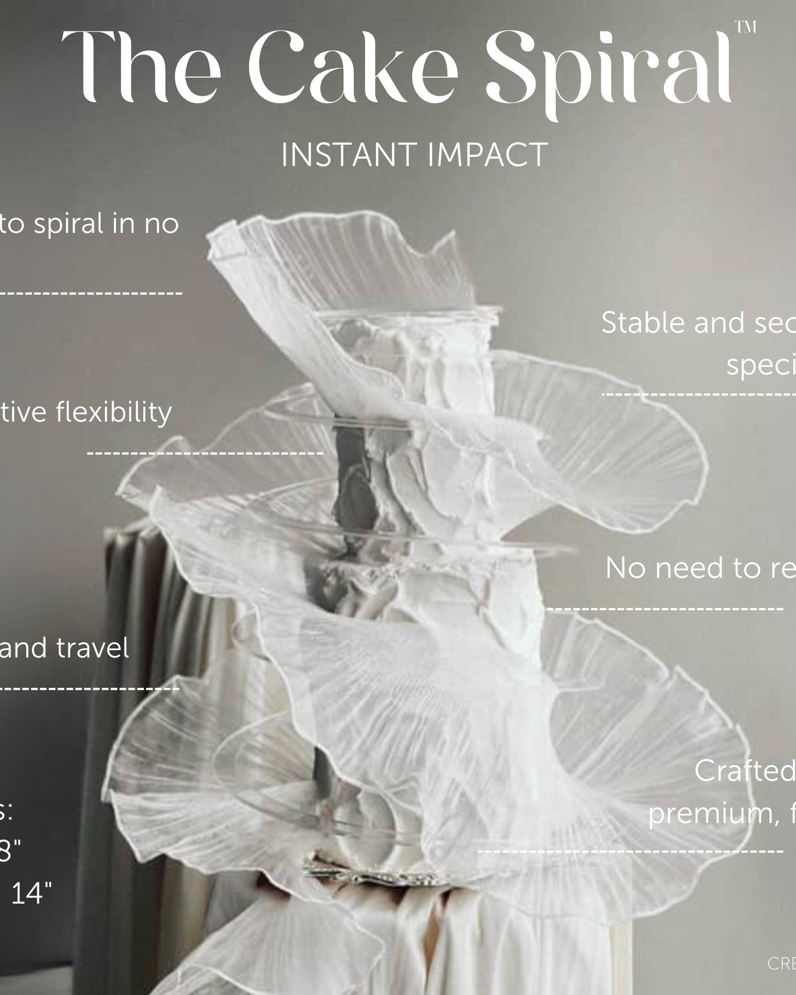 Cake Spiral™ - Acrylic Wrap for Tiered Cakes - Prop Options