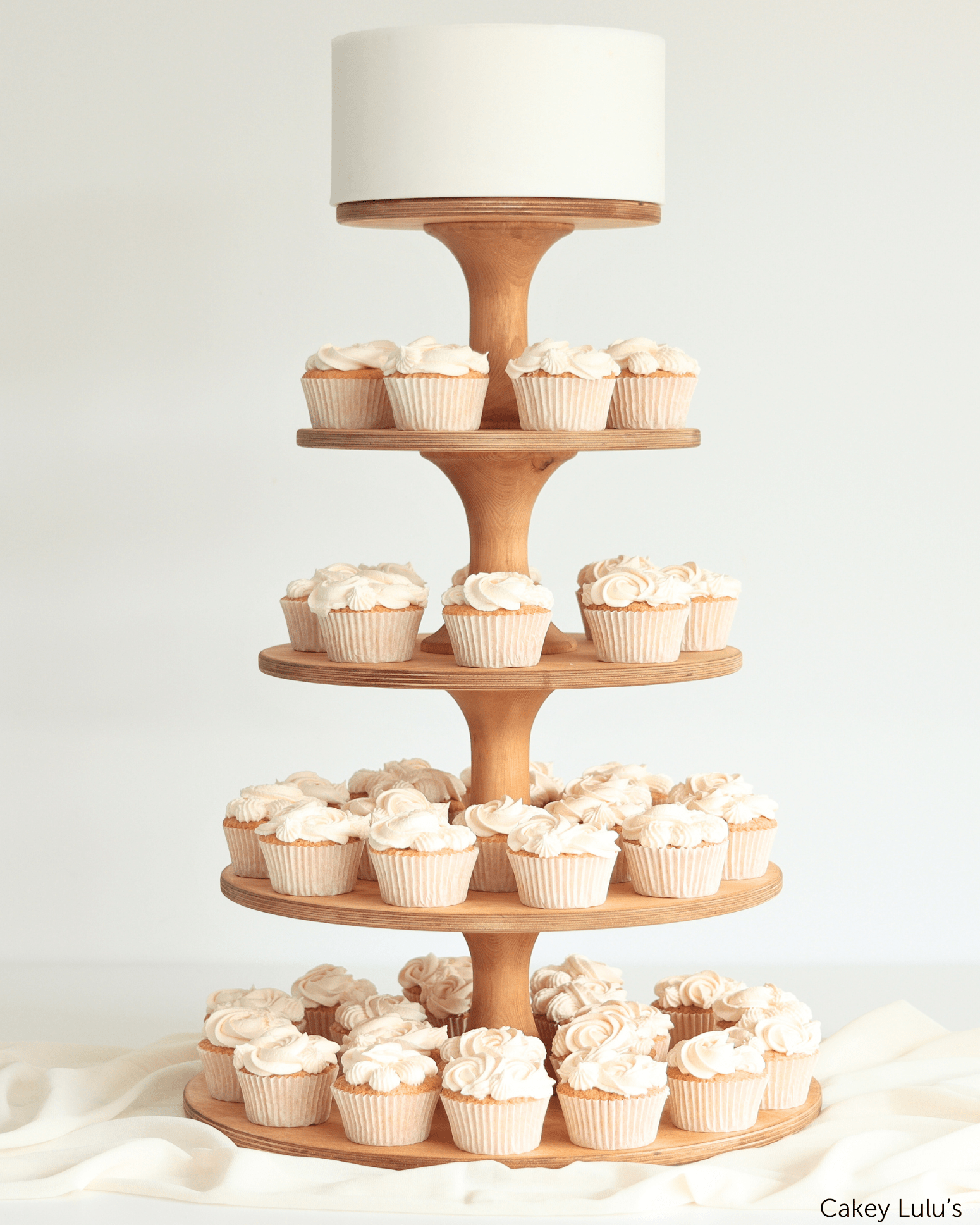 Deluxe Adjustable Scandinavian Birch Cupcake Stand - Prop Options