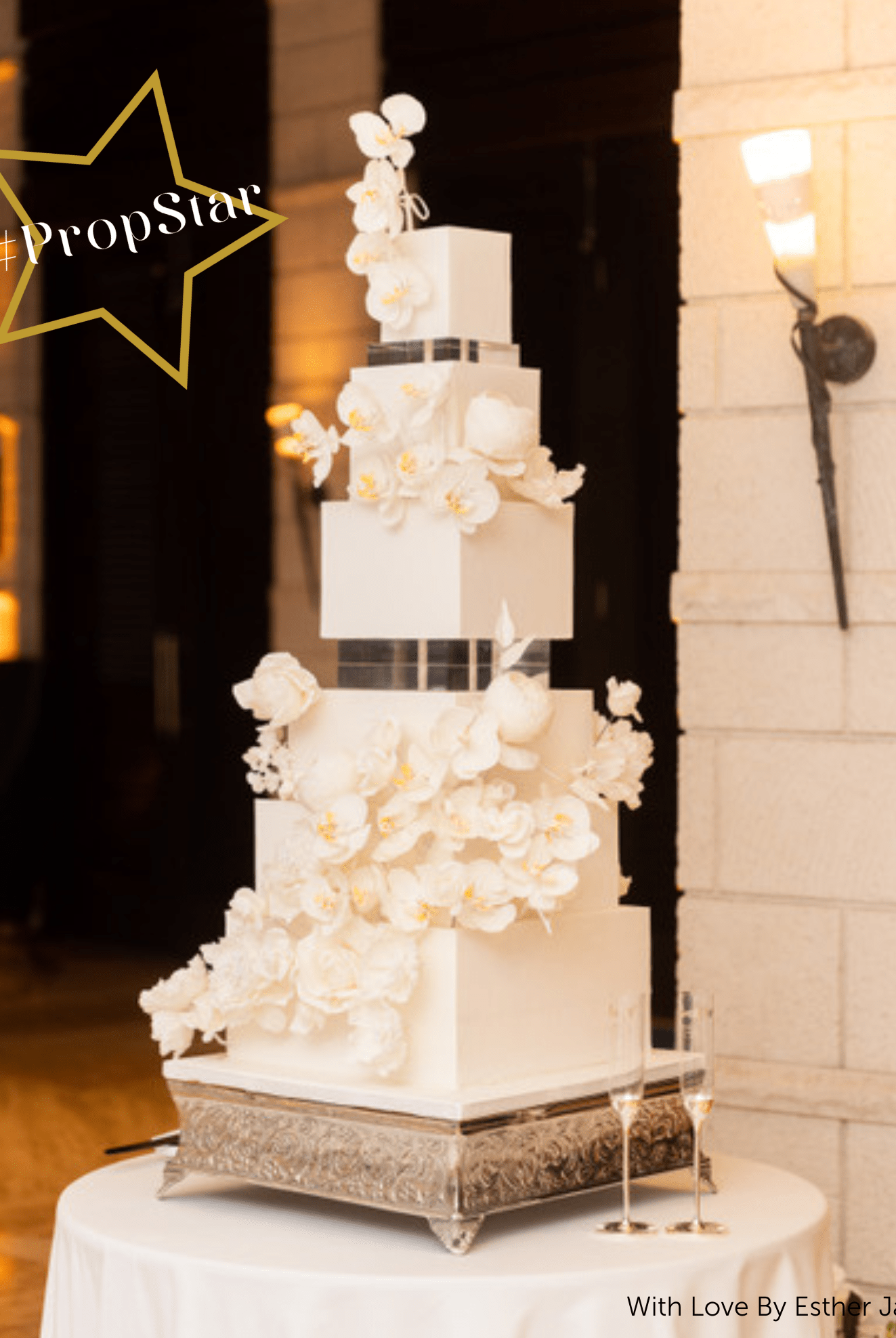 PropBundles - 30mm Square Ultra Polished Acrylic Cake Spacers - Prop Options