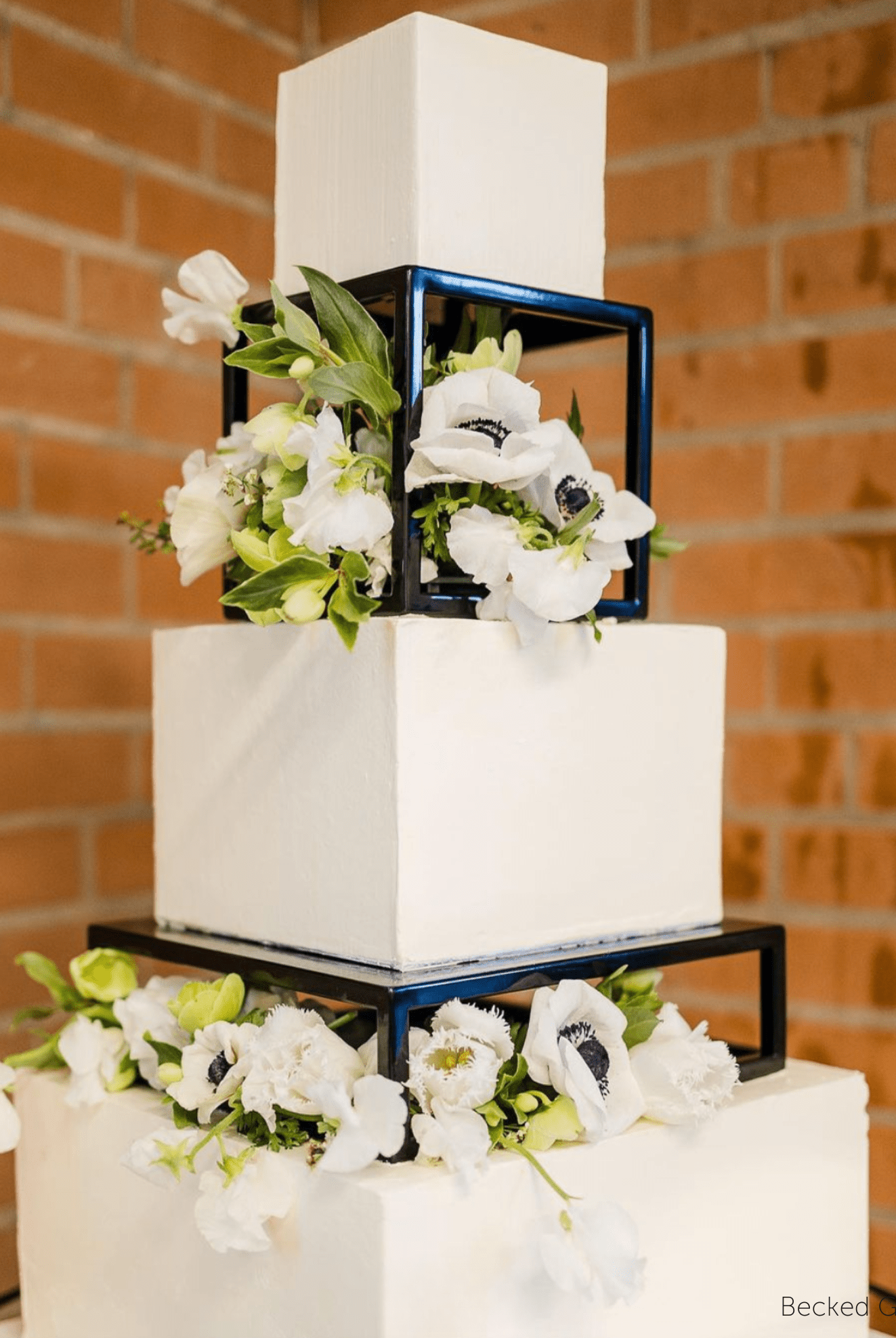 PropBundles - Set of Two - Square and Rectangle Metallic Cake Separators and Stands - Prop Options