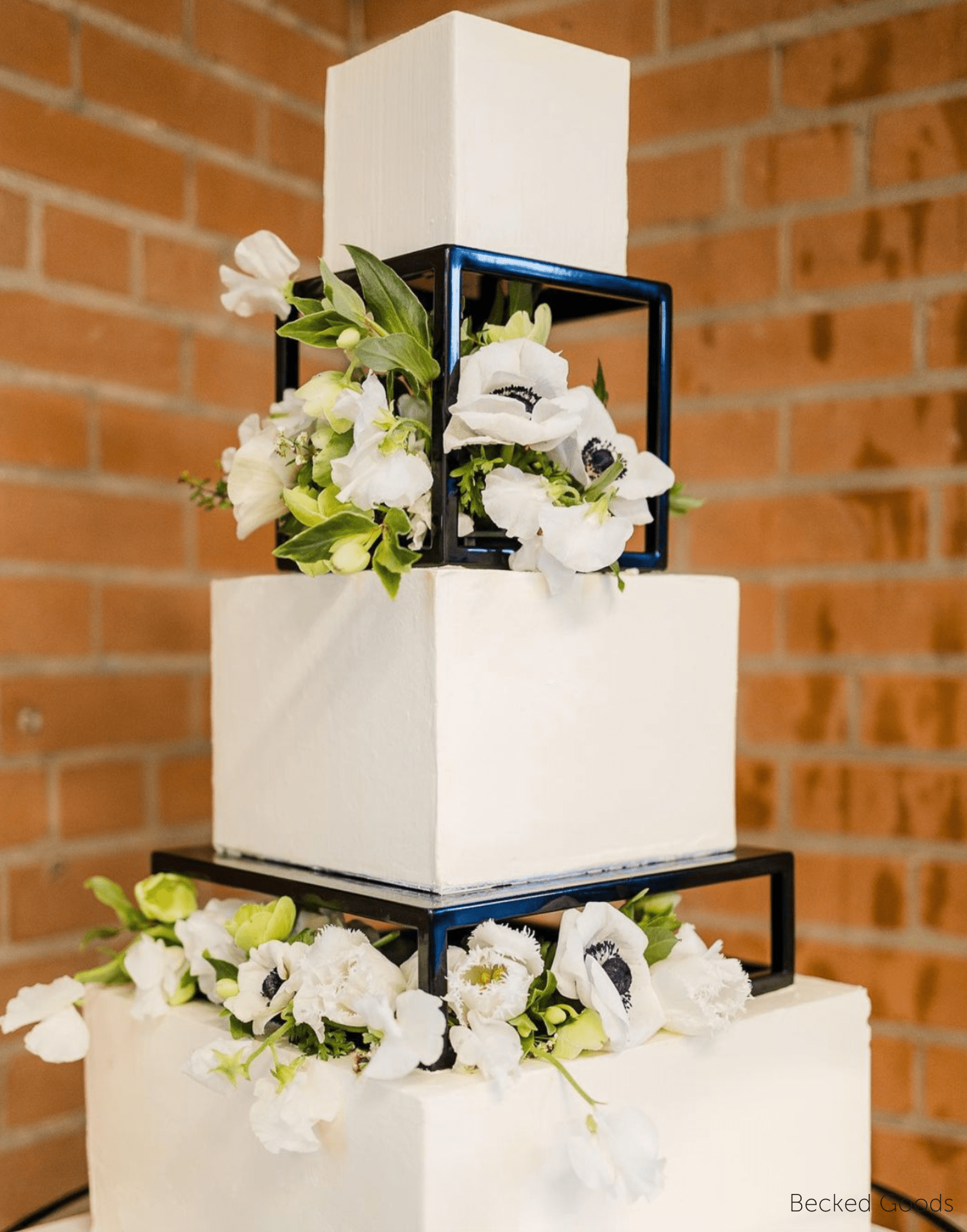 PropBundles - Set of Two - Square and Rectangle Metallic Cake Separators and Stands - Prop Options