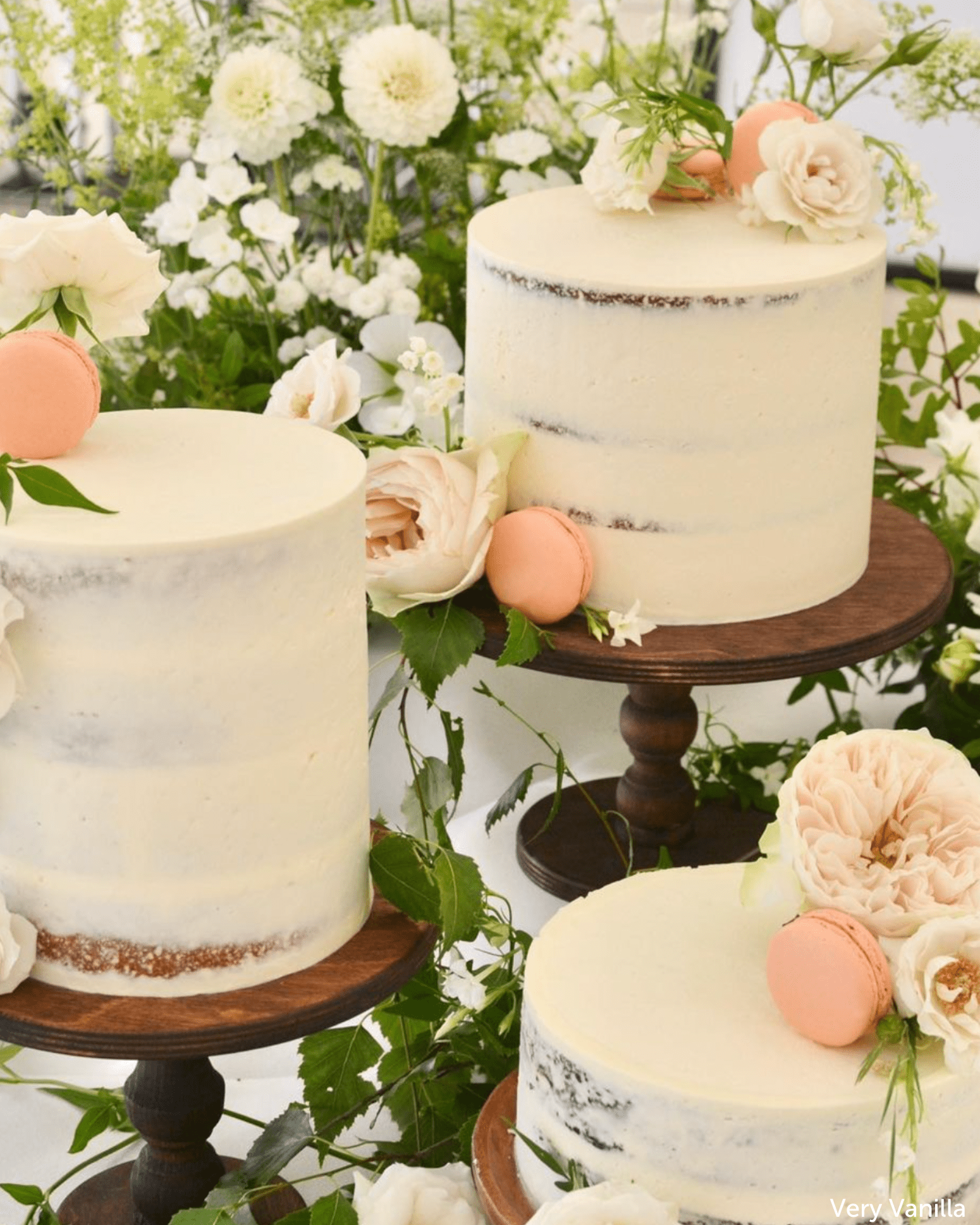 PropBundles - Trio of Original Scandinavian Birch Pedestal Cake Stands - Varied Diameters - Prop Options