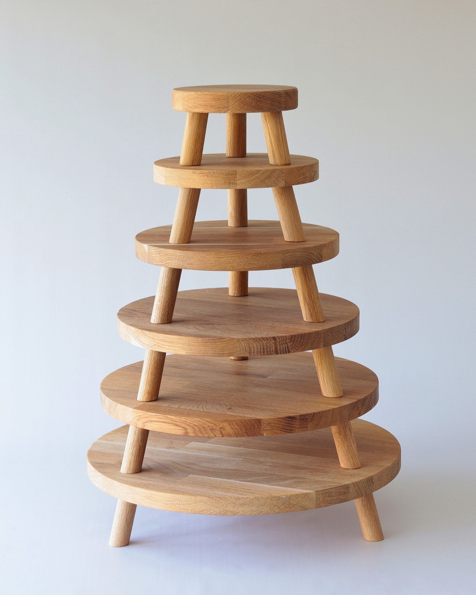Solid Oak Tripod Cake Stand - Prop Options