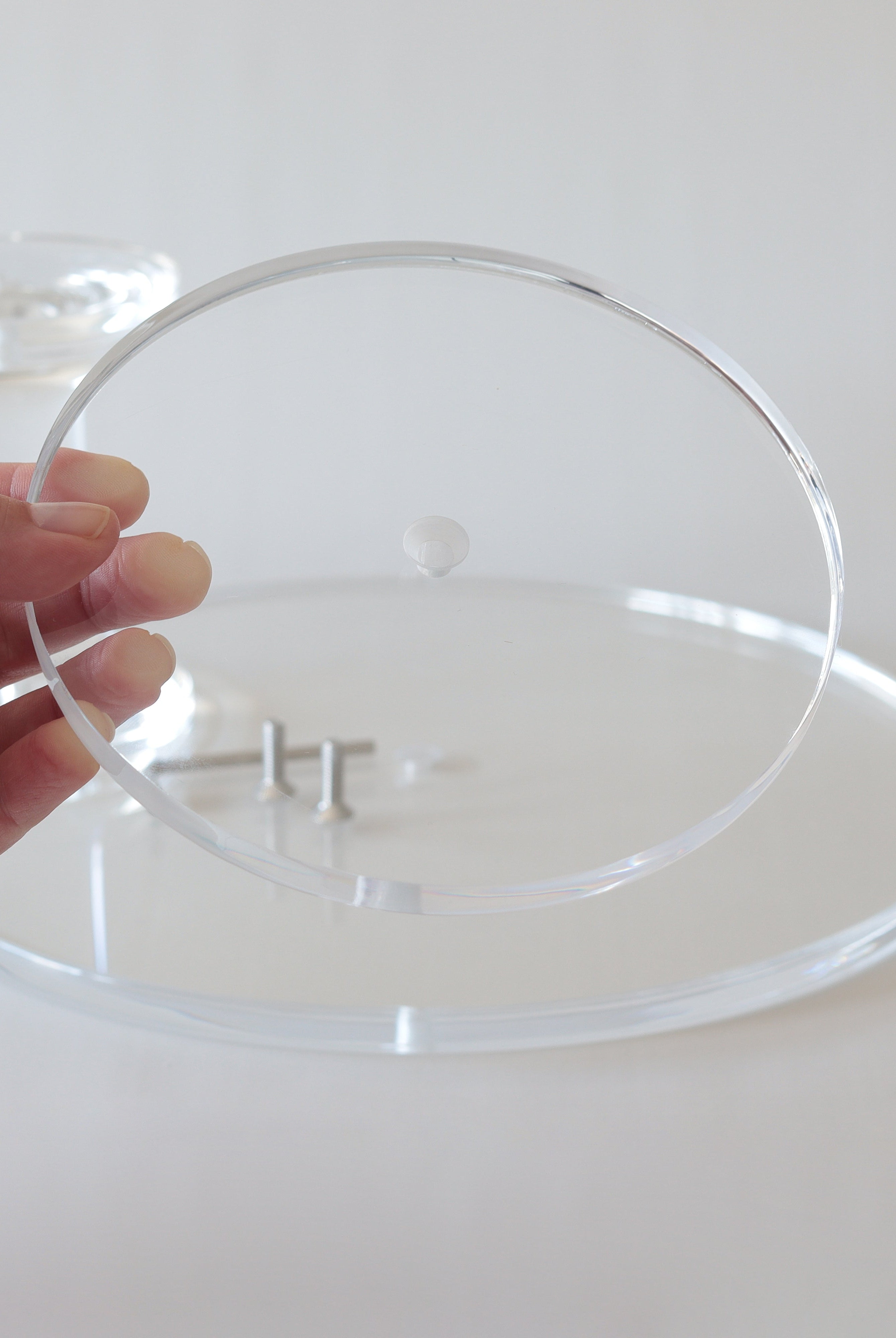 Ultra - polished Acrylic Pedestal Cake Stand - Prop Options