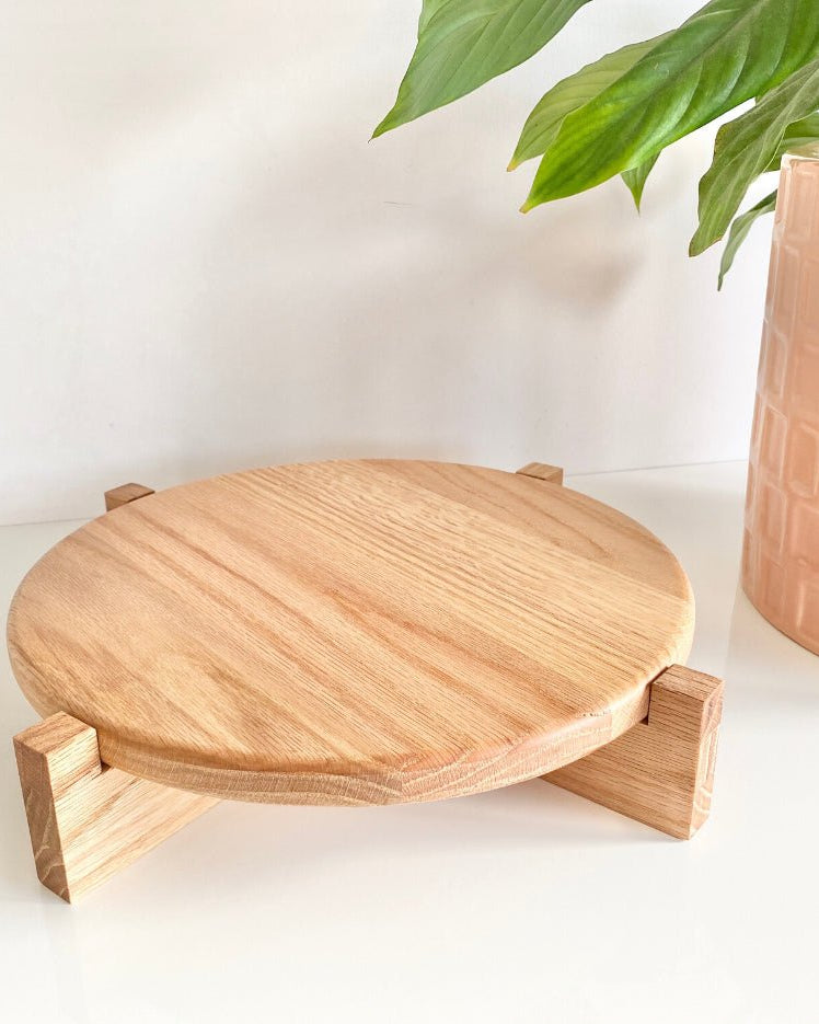 Hand crafted solid oak cake stand - Prop Options