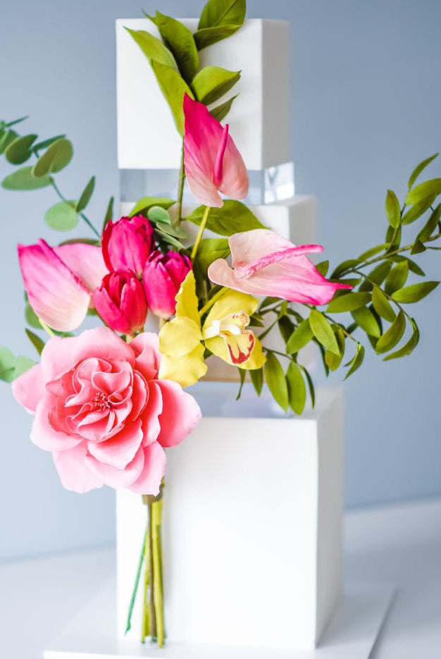 PropBundles - 30mm Square Ultra Polished Acrylic Cake Spacers - Prop Options