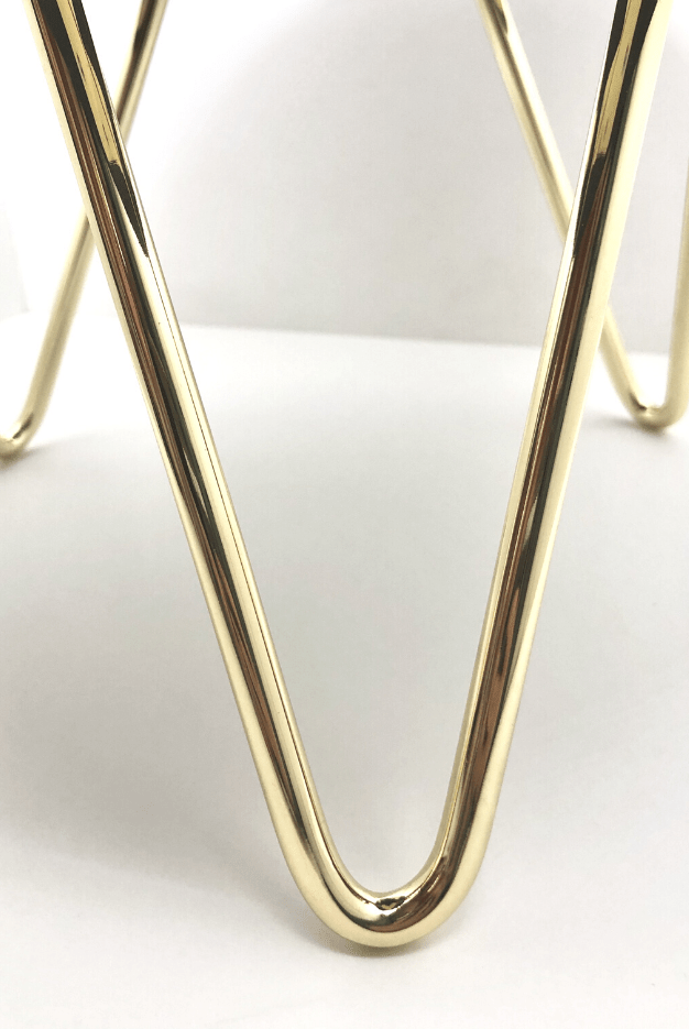 Signature Gold hairpin leg solid wood cake stand - 12" - 16" - Prop Options