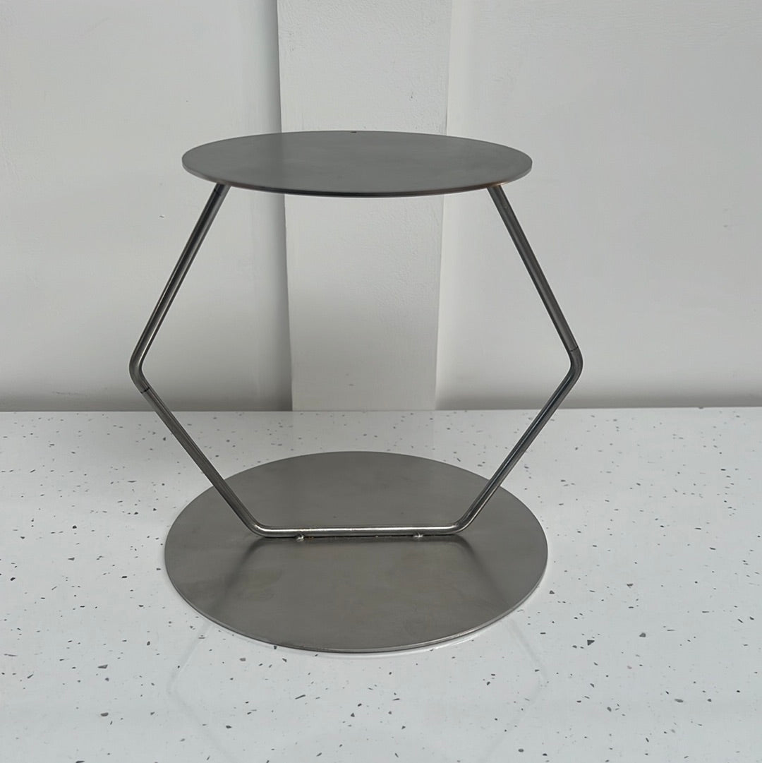 Outlet Stainless Steel Large Hexagon Tier Cake Spacer - Imperfect - Prop Options