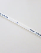 White ruler with 'PROP OPTIONS' text on a beige background