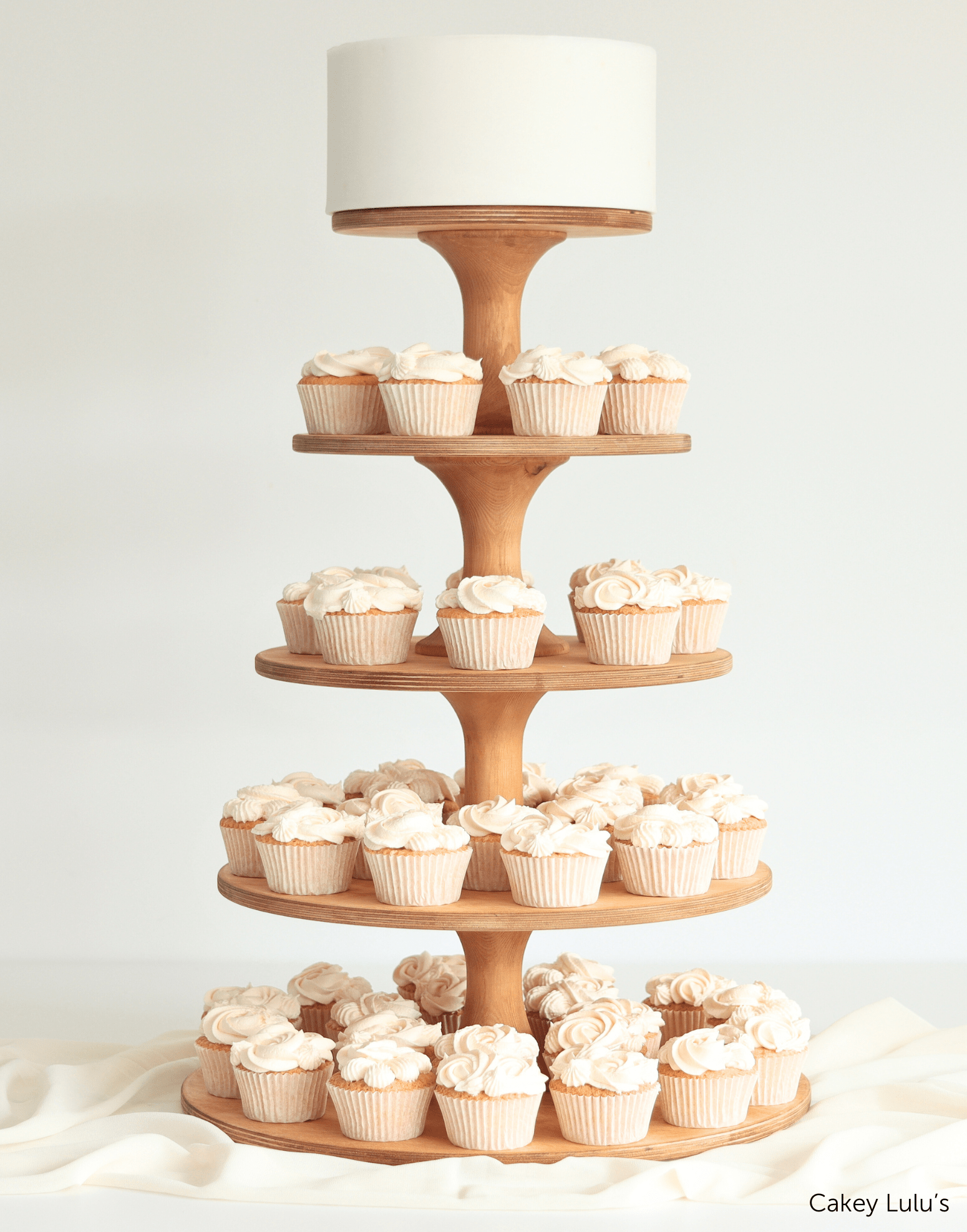 Deluxe Adjustable Scandinavian Birch Cupcake Stand - Prop Options