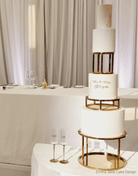 PropBundles - Set of Two - 6" & 10" Round Metallic Cake Separators and Stands - Prop Options