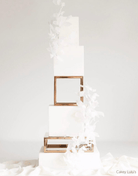PropBundles - Set of Two - Square and Rectangle Metallic Cake Separators and Stands - Prop Options